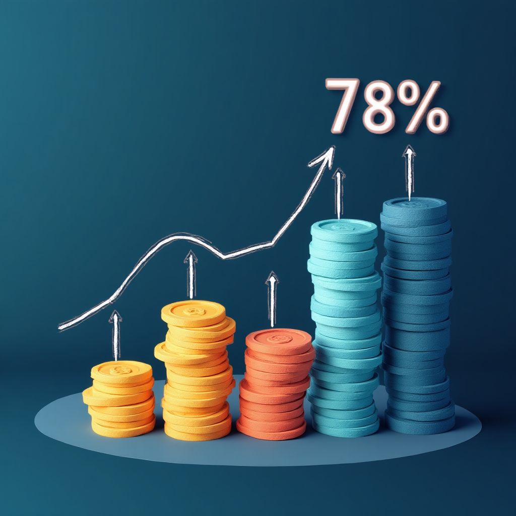 Gráfico de aumento de ahorros